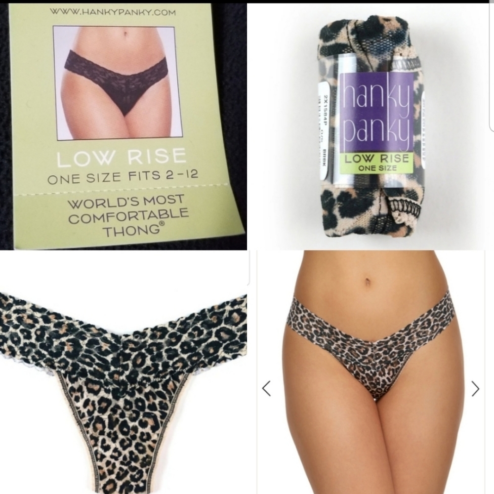 NEW! HANKY PANKY Classic leopard lowrise thong 1 pair - Picture 2 of 5